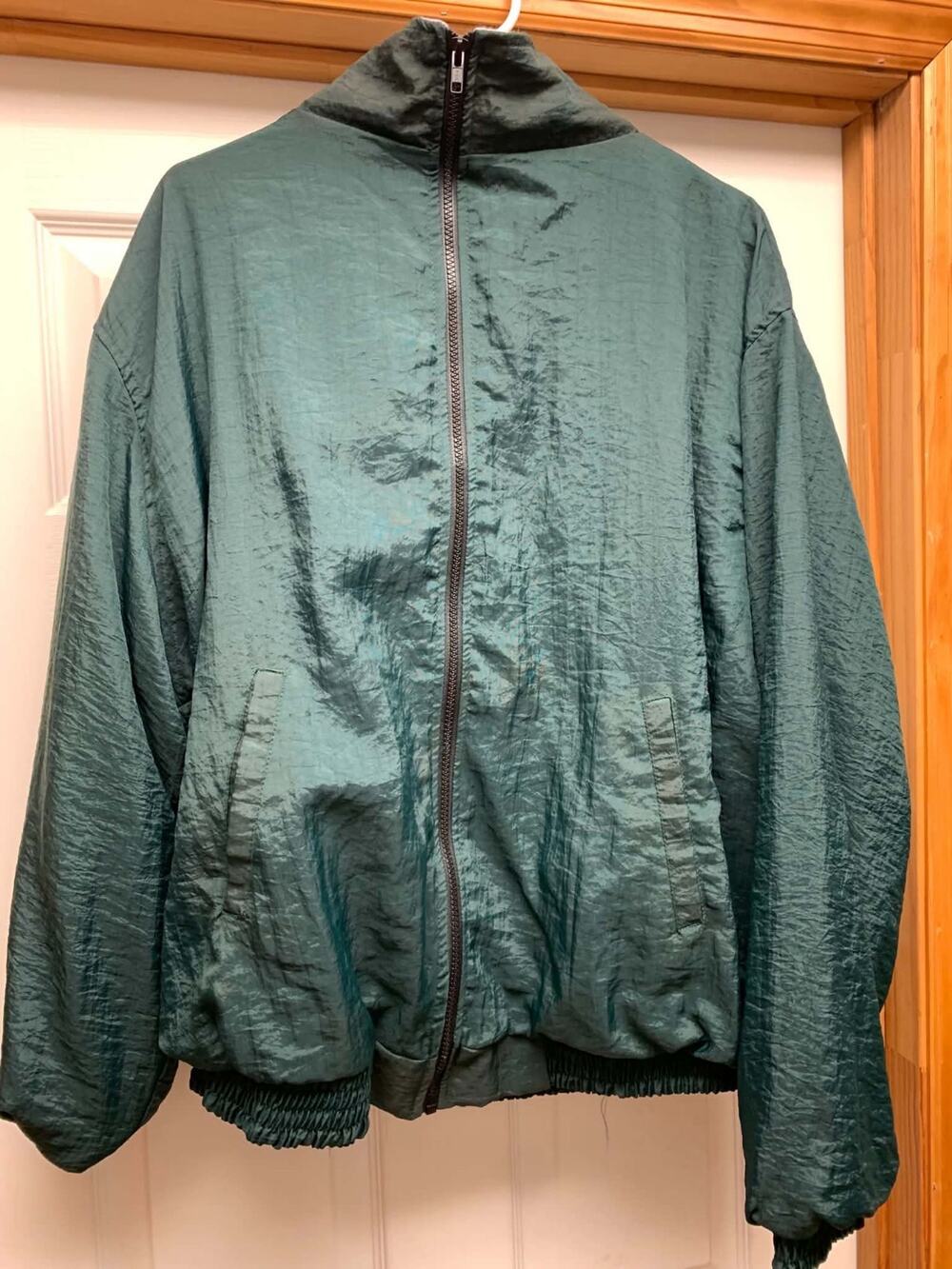 Men's Vintage Nemesis Sportswear Fleece Lined Windbreaker Jacket Green XL USA